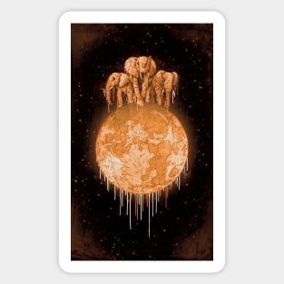 ELEPHANTS ON MOON (VARIANT) HONEY Sticker